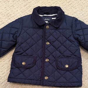 Joules Dark Blue Quilted Baby Jacket, size 12-18